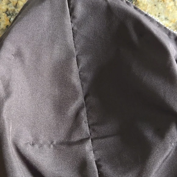 Vintage Papell Boutique Beaded Silk Slip Dress Brown 1920s Gatsby Evening Size 8 - Picture 8 of 10